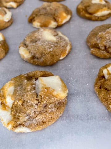 fluffernutter cookies sprinkled with sugar on a cooling rack in the sun